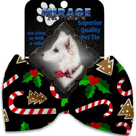 MIRAGE PET PRODUCTS Candy Cane Chaos Pet Bow Tie Collar Accessory with Cloth Hook & Eye 1272-VBT